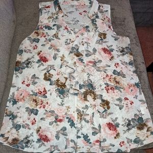 Spring Floral Lightweight Sleeveless Blouse